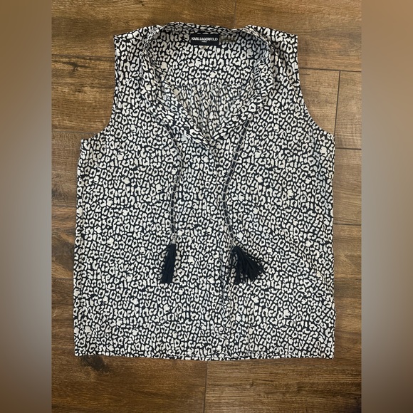 Karl Lagerfeld Animal Print Sleeveless top Medium - Picture 8 of 10